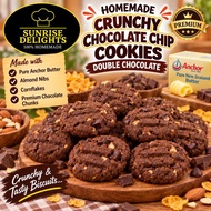 HOMEMADE CRUNCHY CHOCOLATE CHIP COOKIES / FAMOUS AMOS COOKIES / MIX FRUIT & CRANBERRY COOKIES / DOUB