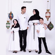 MICHAN Sarimbit Family FUKU WHITE Family Matching Outfit Set Family Cny Outfit Baju Kurung Family Se