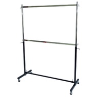 JCONLINE Heavy Duty - Double Clothes Rack Square Bar / T Stand Rak Baju / Railing baju