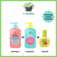 MOIST DIANE Hello, Diane Goodbye Damage Shampoo 400ml + Treatment 400ml + Hair Oil 65ml - For Damage