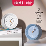 Deli Beeping Alarm Clock With Night Light Desk Bed Home Office Jam Tidur Loceng 闹钟