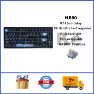 EPOMAKER HE80 Wired Magnetic Keyboard Hot swappable RGB 8K GASKET Custom Gaming Keyboard