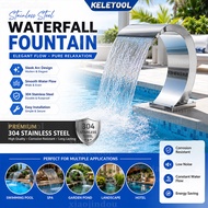 Stainless Steel Pond Waterfall Fountain Curved Arc Water Spout Alatan Hiasan Kolam Ikan Mudah Dipasa