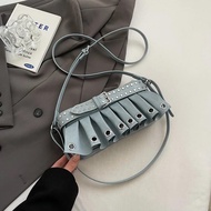 Halloween LEFTSIDE Punk Style Rivets Design Small PU Leather Shoulder Bag Women 2024 Y2K Fashion Cro