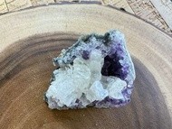 全新 天然巴西紫水晶洞共生方解石原礦擺件 (飾物消磁/淨化磁場) #1116