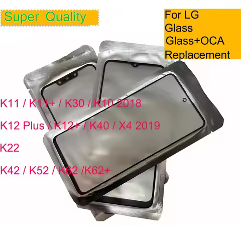 10Pcs/Lot For LG K22 K40 K11 K12 Plus Front Outer Glass Lens Touch Screen Panel For LG K42 K52 K62 L