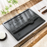 Embedded Inlaid Stone Tea Tray Tea Tray for Home Use Water Leakage Tea Table Stone Tea Table Black G