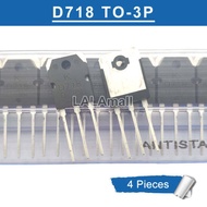 4pcs 2SD718 D718 TO-3P KTD718 KTD718-O-U/P TO3P NPN High Power Amplifier Transistor new original