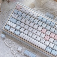 Blue Rain Keycaps 130 Keys Cherry Profile PBT Wooting Aula F75 Mechanical Keycap Dye Sublimation Umb