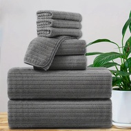 8 Pcs Bath Towel Set - 4 Washcloths 2 Face Towels & 2 Bath Towels - Absorbent & Quick Dry Ideal for 