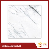Granit Lantai Motif Marmer Putih Sandimas Sabrina 60x60