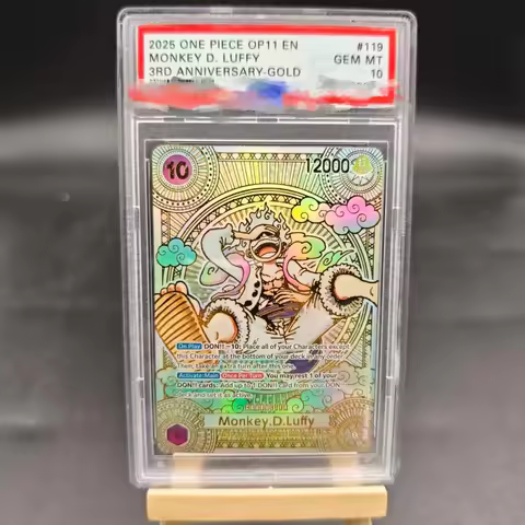 DIY ONE PIECE Rating Card MONKEY D. LUFFY 3RD ANNIVERSARY-GOLD OP05-119 EN Collection Card Copy 10Po