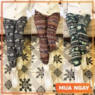 COMBO 5 Quần lanh suông/bo gấu thổ cẩm- Quần alibaba họa tiết thổ cẩm phom to (40  - 80kg) mát mẻ & 