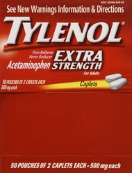 Tylenol Pain Reliever/Fever Reducer, 100 Count Tylenol Pain Reliever/Fever Reducer, 100 Count