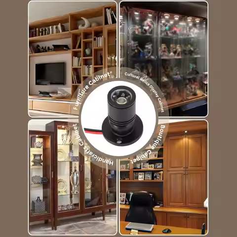 1-to-2 LED Spot Light 1W 360° Rotation Jewelry Display Spotlight Flexible 46cm / 18.11in Wire Length