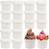75 Pack Paper Food Containers with Lids, 8 Oz Cardboard Ice Cream Portion Cups, Reusable To Go Hot D