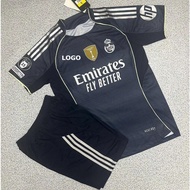 RM 2025/2026 Club Away Football Kit Black Sleeve C1 - Thai Polyester Fabric