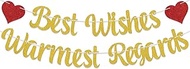 Gold & Red Best Wishes Warmest Regards Banner, Housewarming Party Decorations, Banner Sign for Schit