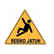 FALL RISK VINYL STICKER SIGN Size 15 x 15 K3 SIGN - READY TO SHIP