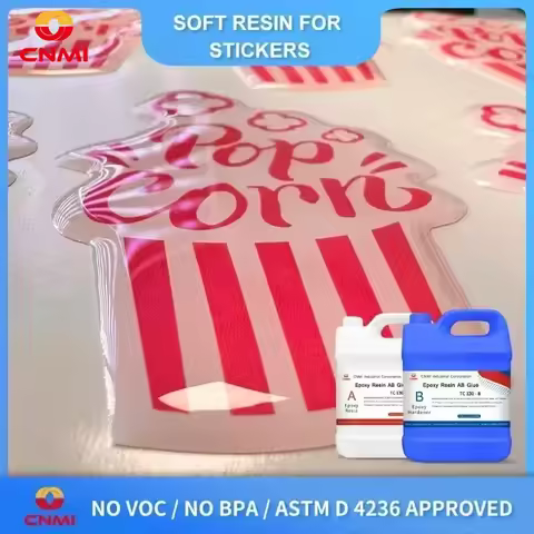 CNMI Epoxy Resin Liquid for Doming Sticker AB 2:1 Crystal Clear Hardener Making Keychain Various IC