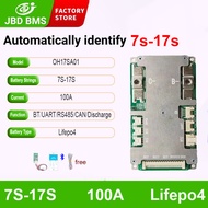 JBD BMS อัจฉริยะ7S ถึง17S 60A 80A 100A LiFePo4แบตเตอรี่ลิเธียมไอออนระบบจัดการกับ BT UART RS485สามารถ