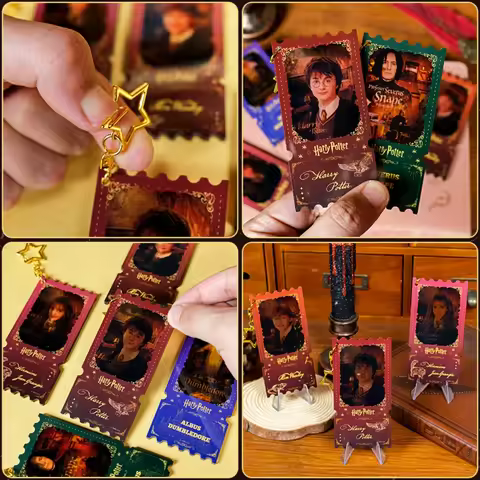 Genuine Harry Potter Key Chain Movie Acrylic Keychains Characters Bag Backpack Hanging Ornament Birt