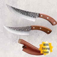 Kitchen Boneless Meat Knife [Kitchen Tools]/Pisau Lapah Bersarung Serbian Damascus /Motong Daging/Sa