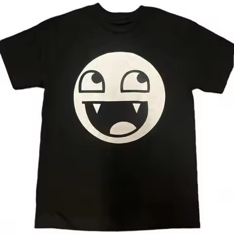2026 New Cotton Summer Epic Face Vampire T Shirt Y2K Goth Emo Scene Tapout Relaxed Soft Casual Short