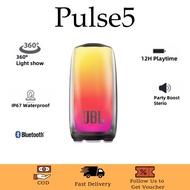 𝐉𝐁𝐋_ Pulse 5 Portable Bluetooth Speaker, 360° LED Light Show, Deep Bass, PartyBoost, IPX7 Waterproof
