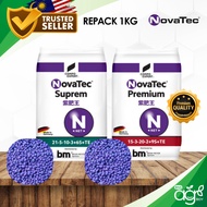AgroBuddy 1kg Novatec Suprem 21-5-10+3+6S+TE Premium 15-3-20-2+9S+TE SOP Compound | Baja Subur Baja 