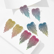 Colorful Diamond Earrings Fake Diamond DanglesTassel Heart-shaped Earrings Bridal Earrings