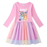 Princess bluey Dress Costume for Girls Kids