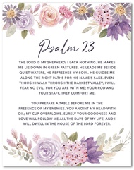 Psalm 23 Canvas Wall Art The God Is My Shepherd 23rd Psalm Prints Floral Artwork Poster Inspirationa