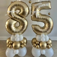 61pcs/Set 40inch Champagne Gold Number Balloon Adult Happy 18 30 40 50 70 85th Birthday Party Decora