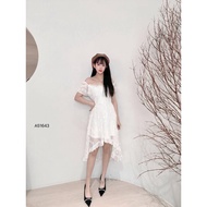 仙女一字肩不规则连身裙 Women Off Shoulder Asymmetrical Dress A51643