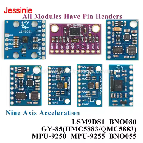 1-5PCS LSM9DS1 BNO080 GY85 HMC5883/QMC5883 MPU-9250/9255 BNO055 Nine Axis Sensor Module IMU Accelero