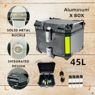 TOP BOX ALUMINIUM BOX MOTORCYCLE X DESIGN | KOTAK MOTOSIKAL PETI ALUMINIUM BOX MOTORCYCLE 45 LITER