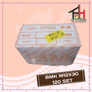 YELLOW HEX BOLT NUT M12 X 30 M12X30 KEY 17 MM BOX 120 SET