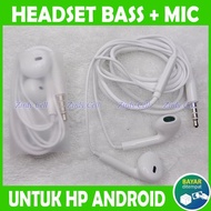 Headset Bass Earphone Putih Buat HP ADVAN NASA G5 TABLET I LITE