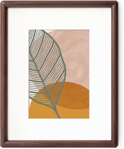 8 x 10 Picture Frame - Solid Walnut Frame 8x10 Matted to 5x7 - Rounded Corner Walnut Photo Frame 8 b