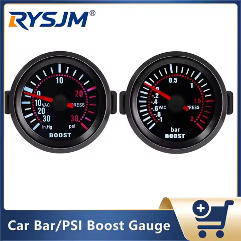 2" 52MM Digital Turbo Boost Gauge Smoke Lens BAR PSI Boost Meter -30~30PSI/-1~2BAR Boost Indicator P