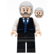 Original Lego DC Super Heroes - Alfred Pennyworth (Black Vest, Light Bluish Gray Hair) 76183 Minifig