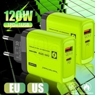 120W USB Fast Charging Plug - Dual Ports Charger Adapter - Phone Charging Accessories - EU/US Quick 