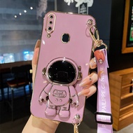 AnDyH Long Lanyard Casing For Samsung Galaxy A20S A30 A20 Phone Case Samsung A10S M10S M01S Cute Astronaut Desk Holder