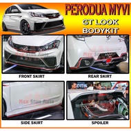 PERODUA MYVI 2018-2021 GT STYLE BODYKIT (GT) BUMPER SKIRT LIP FOR MYVI FRONT BUMPER SIDE SKIRT REAR 