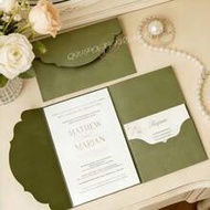 25pcs Tri-Fold Pocket Wedding Invitation Covers, Engagement 15th Anniversary Birthday Baptism Minima