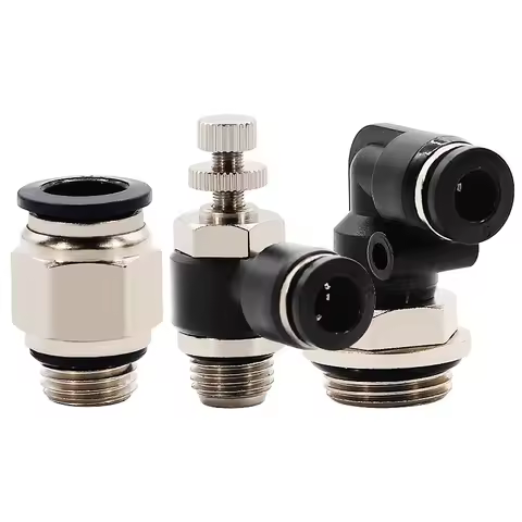 Pneumatic Hose Fitting PC PL SL With Sealing Ring Air Tube Connector G1/8 G1/4 G3/8 G1/2 BSP Quick R