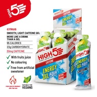 (20 Pack) HIGH5 Energy Gel Aqua Caffeine/IsoGel Plus: Energy gel with fruit juice and 30mg caffeine