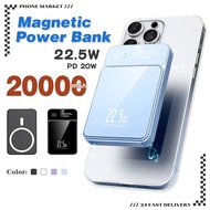 【SG Stock✔】20000mAh Magnetic Power Bank 22.5W Fast Charging PD20W Wireless Powerbank Lightweight Portable