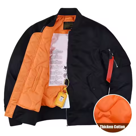 MA1 Bomber Jacket Men's Thickened Cotton Pad Coat Autumn and Winter Baseball Uniform Coat for Men